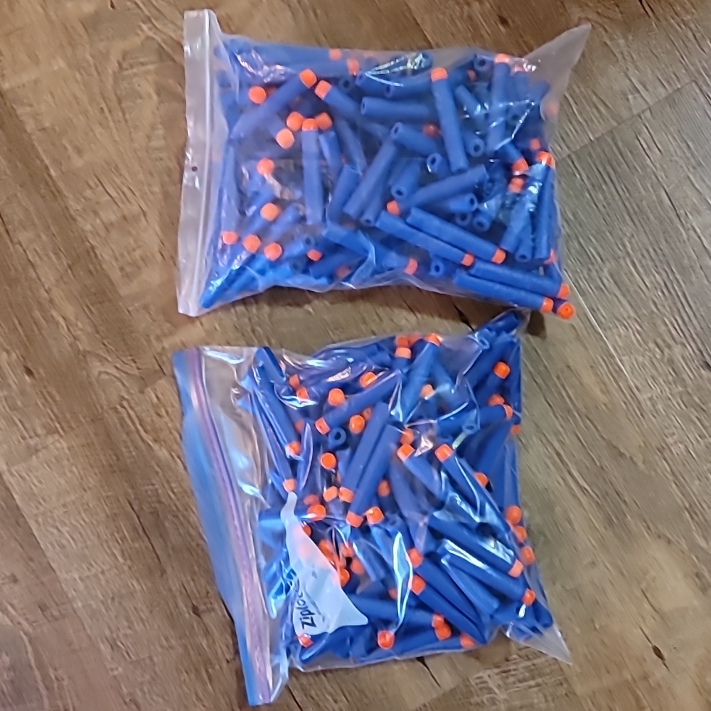 Large pack 150+ Nerf elite darts stnd size blue with orange rubber tips NEW NWT